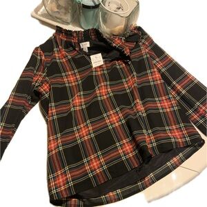 NWT J.Crew Tartan Plaid Top XS